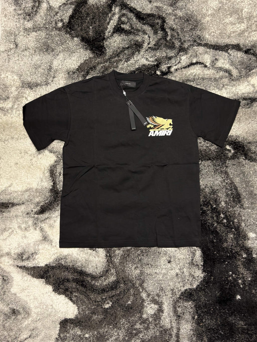 Amiri Pegasus Black Tee Mens Size Large